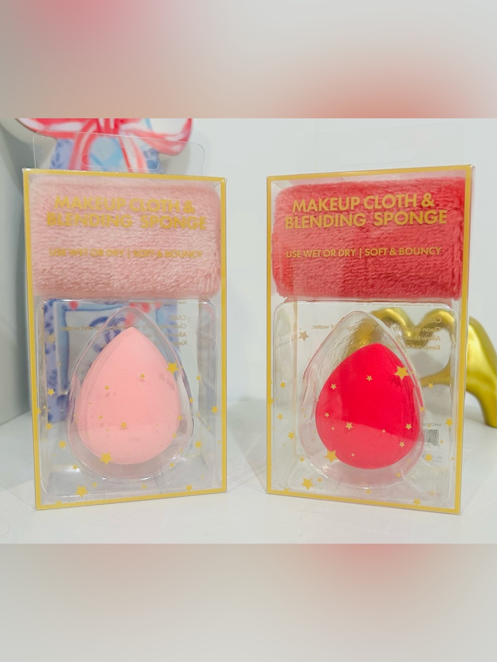 Makeup Blending Sponge & Cloth Duo - Pink or Hot Pink